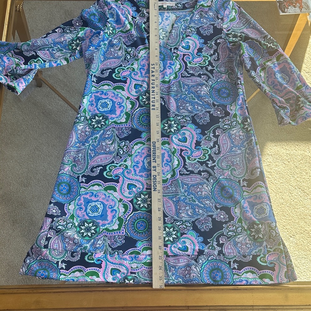 Jude Connally Navy, Blue, Purple Paisley Dress - Picture 4 of 6